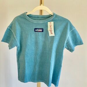 Cat & Jack Boys Monaco Racing Grand Prix Acid Wash Graphic T-Shirt Teal Blue NEW